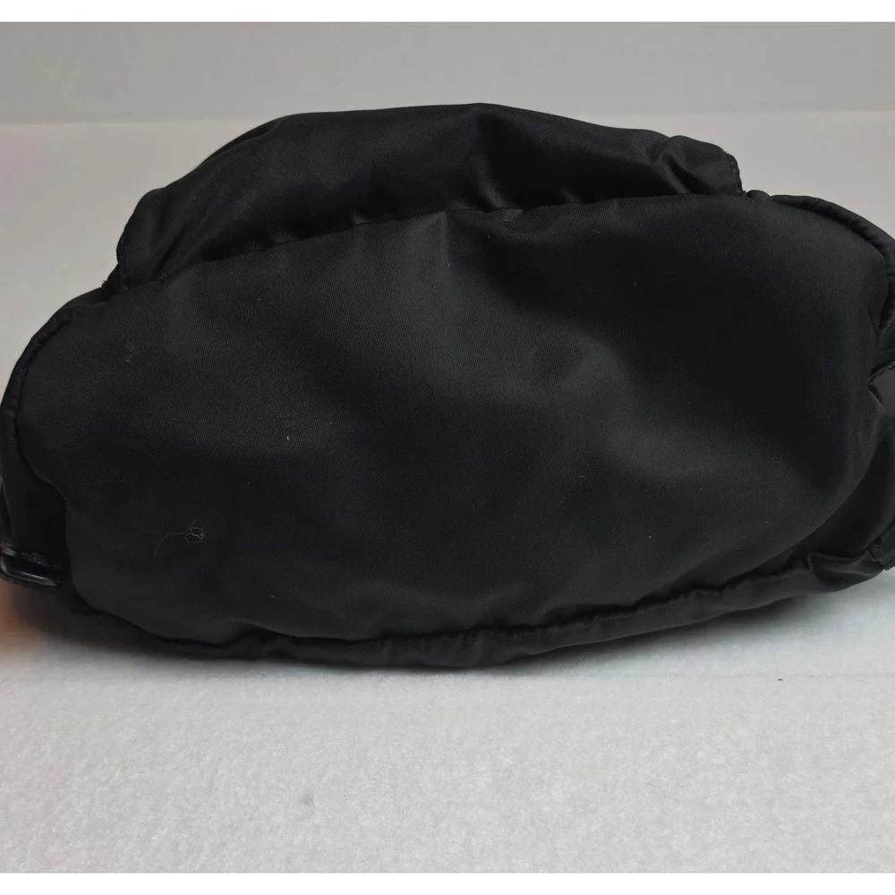 Vintage Prada Tessuto Nylon Mini Backpack Black Single Pocket Triangle Logo COA